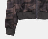 [Brushed Lining] Racquel Camo Military Fur Two-Way Hood Zip-Up