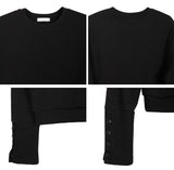 Leaf lip button long sleeve