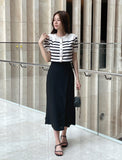 Core Wrinkle-Free Pleated Wrap Long Skirt