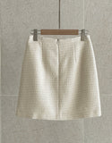 Newriel Wool Tweed H-Line Mini Skirt