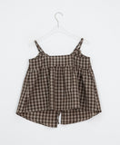 Oni Check Layered Halter Leeveless Blouse Set