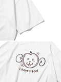 Heart Monkey Embroidery Short Sleeve T-shirt