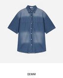 Summer Washing Denim Short Sleeve Shirt