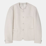 Shaki Tweed Round Jacket