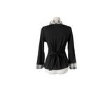 Padin Fake Layered Check Shirt Slim Ribbon T-shirt