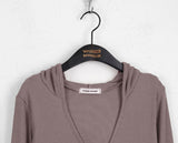 [MADE] Tibot Vintage Button V-neck Ribbed Hoode T-shirt