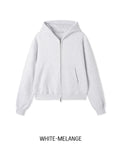 Poi Fingerhole Two-Way Brushed Hooded Zip-Up