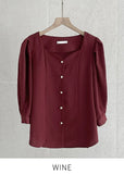 Melua Heart Neck Three Quarter Blouse