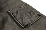Chrissy leather MA-1 padded jumper