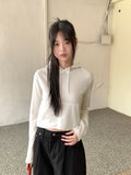 Holte Brushed Ribbed Color Matching Crop Hood T-Shirt