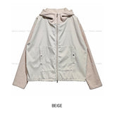 Tech Color Matching High Neck Hood Zip-Up