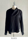 Credi Satin Tie Shawl Blouse