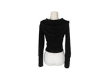 Hito Wrap Button Slim Hood Knit