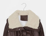 Bning Fleece Collar High Neck Leather Mustang Jumper