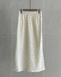 Pompon jacquard H-line banding skirt