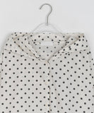 Runica Dot Cotton Button Hood Cardigan