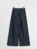 Todaki Raw Pintuck Wide Denim Pants