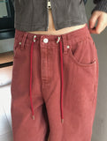 Nookan Stopper String Color Cotton Long Wide Pants