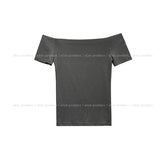 Happiness Lettering Slim Off Shoulder Tee