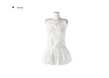 Cower Strap Layered See-through One Piece