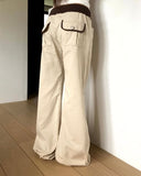 Emin Color Matching Banding Strap Pocket Bootcut Training Long Pants
