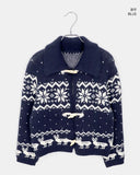 Murfu Nordic Collar Duffle Loose Fit Long Sleeve Knit Cardigan