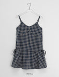 Ranmin Check Summer Sleeveless Layered One Piece