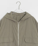 Delmona Nylon Hood Zip-Up Wind Jumper