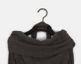 Rucol ribbed shirring off-shoulder knit muffler choker set