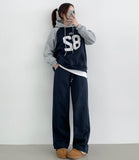 Two-Way Thick Brushed Lining Wide Jogger Cut Wide Banding Training Pants