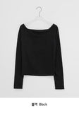 Domas Off-Shoulder Boat Neck Long Sleeve T-Shirt