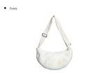 Fogle Half Moon Fur Cross Shoulder Bag