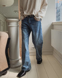 Janen Washed Flare Wide Denim