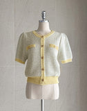 Mailoro Color Matching Tweed Knit Cardigan