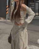pralen damaged ribbed knit top