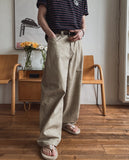 Nowell Back-Banding Cotton Wide Pants