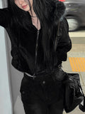 Made Routine Velvet Fur Hood Zip-Up