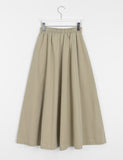 Doroni banding stitch long flare skirt