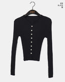 Soap Ribbed Slim Fit Tight Long Sleeve Knit Cardigan