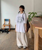 [BAONHAUS] Rebaca Stripe Banding Wide Pants