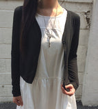 Russo See-Through Ribbed Button Cardigan