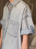 Danish Roll Up Half Denim Shirt