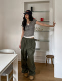 See-through layered button cap sleeve short sleeve