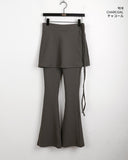 Heckah strap layered skirt bootcut pants