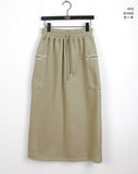 Nick Zipper Bun Pocket Pile Brushed Long Skirt