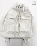 Paon Two-Pocket String Canvas Cotton Backpack