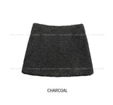 [wool 10%] Mauve Winter Wool Mini Skirt
