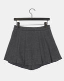 Chiken wool pin tuck mini skirt