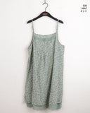 Dochi Vintage Flower Lace Strap Adjustable Pintuck Layered Sleeveless Long One Piece