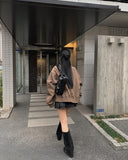 Cont Leather Pocket Shoulder Bag